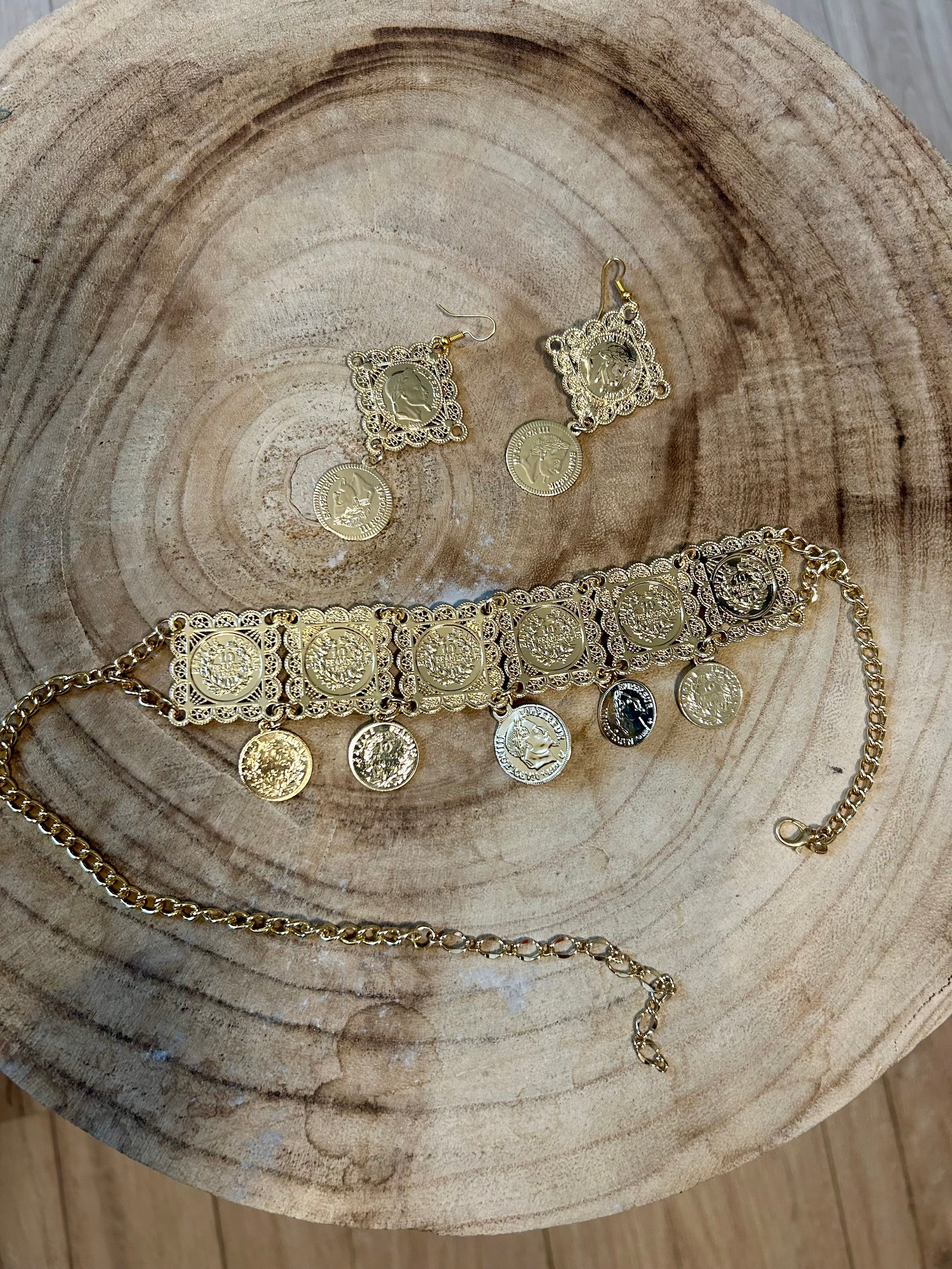 Ensemble collier + boucles d'oreilles