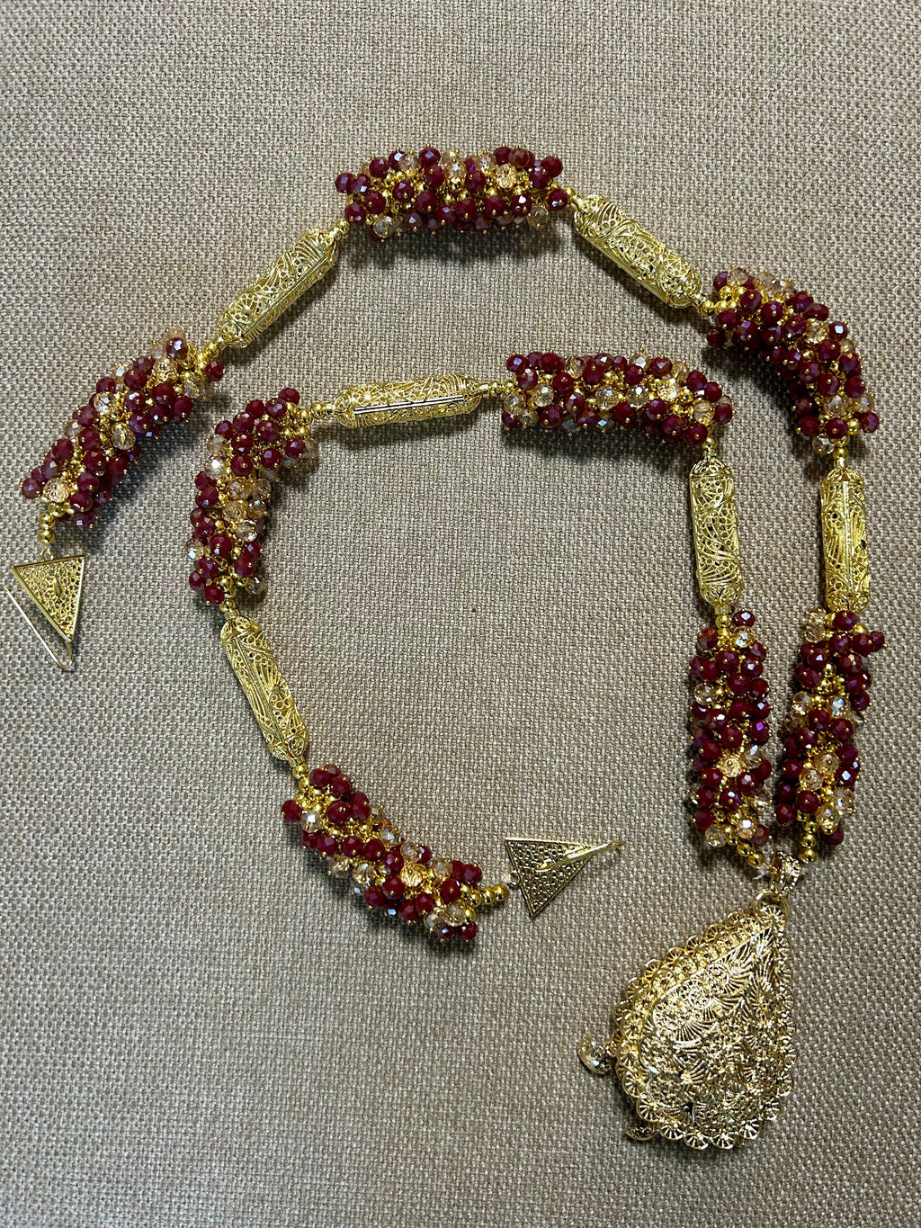 PRECOMMANDE SKRAB bijou traditionnel algerien bordeaux MAISON ZAYRINE