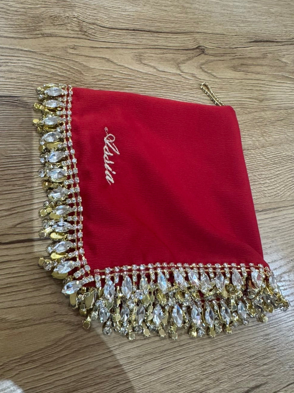 PRECOMMANDE Mendil STRASS personnalisé