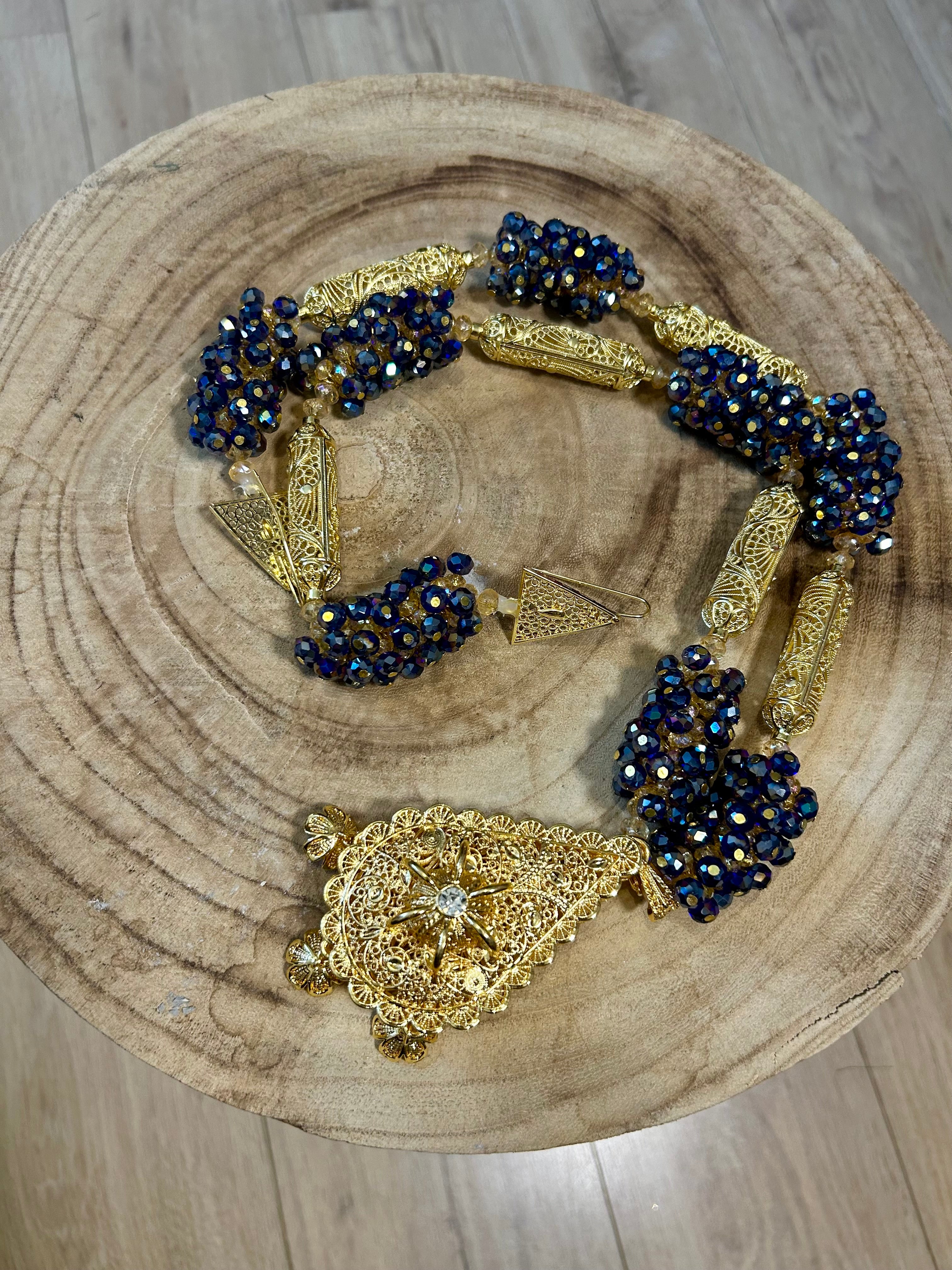 SKRAB bijou traditionnel algérien bleu