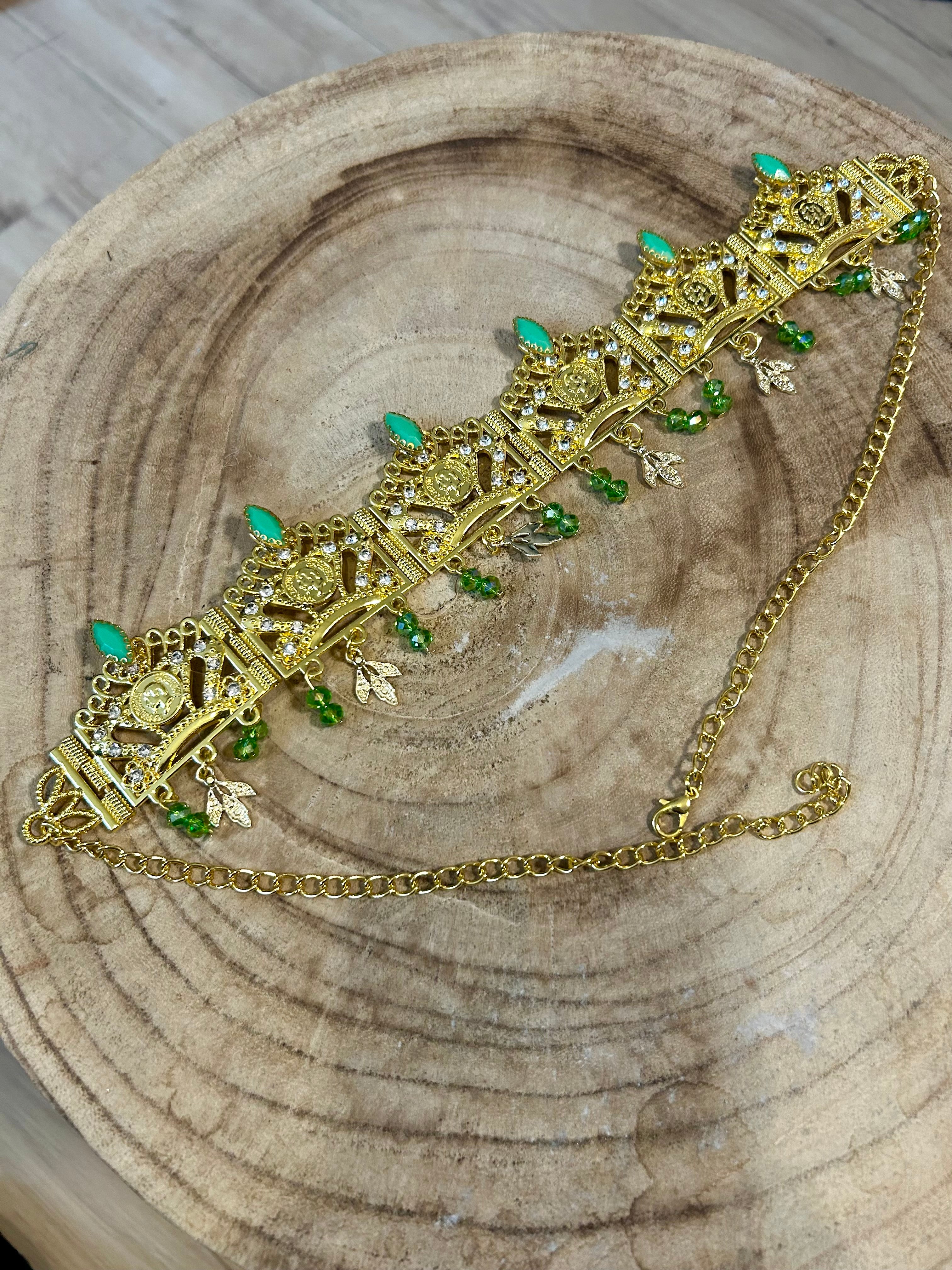 Bijou de tête traditionnel algérien vert